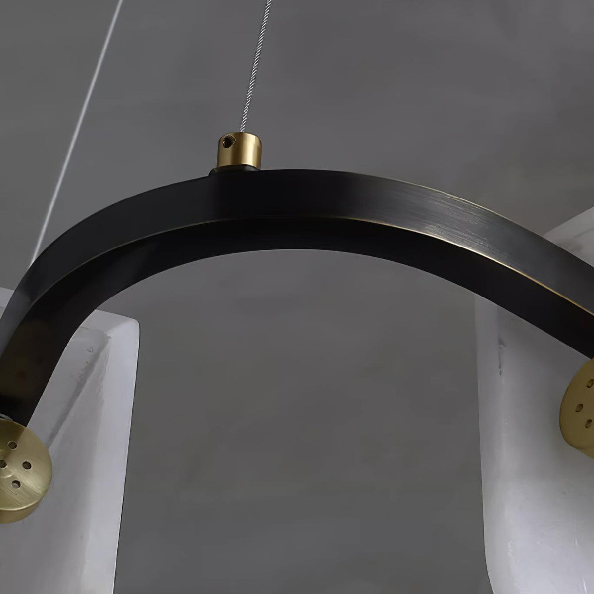 Subtle Warm Glow Brass Alabaster Pendant Light