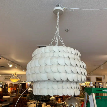Cream Metal Finish Vintage LED Pendant Lamp For Cozy Living