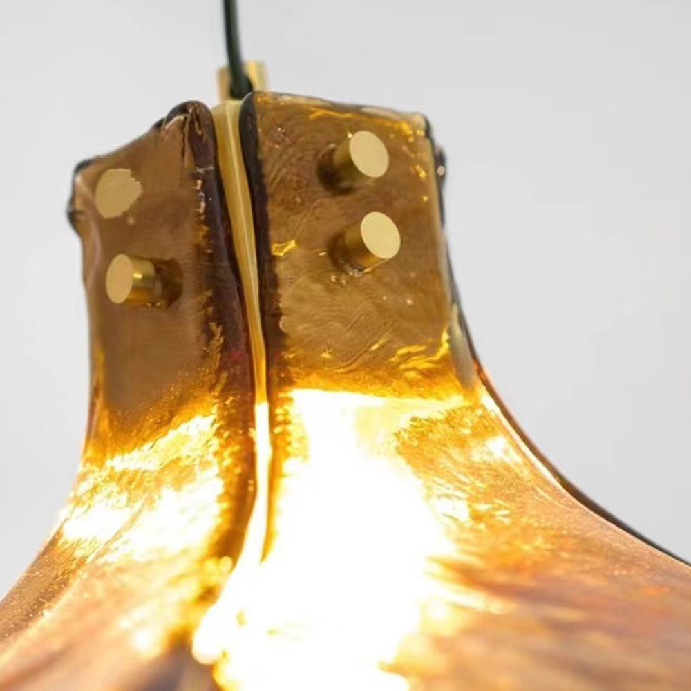Flower LED Glow Glass Adjustable Pendant Light