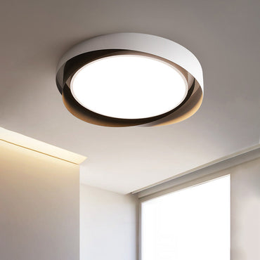 White Gold Finish Geometric Metal Flush Mount Ceiling Light