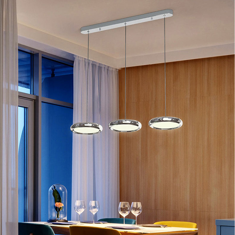 Metal Pendant Light With Acrylic Shade Circular Minimalist
