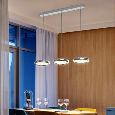 Metal Pendant Light With Acrylic Shade Circular Minimalist