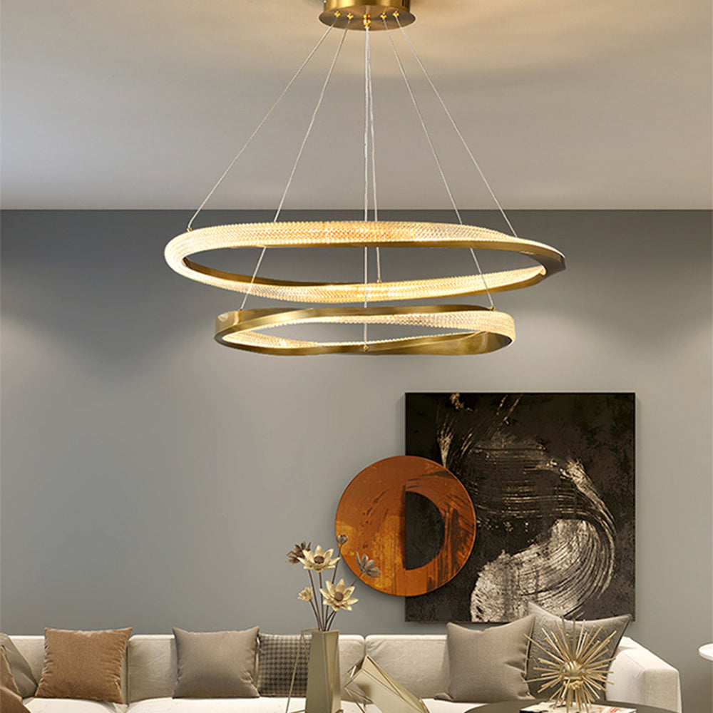 Gold Pendant Minimalist Light Spiral