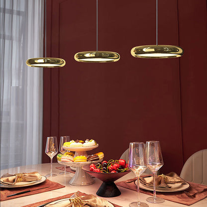 Metal Pendant Light With Acrylic Shade Circular Minimalist