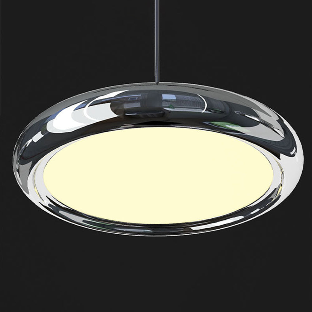 Metal Pendant Light With Acrylic Shade Circular Minimalist