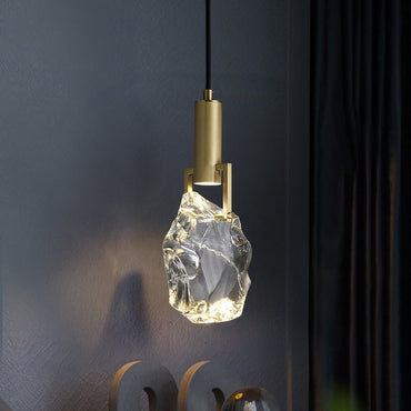 Elegant Ambience Crystal Accents Brass Pendant Light