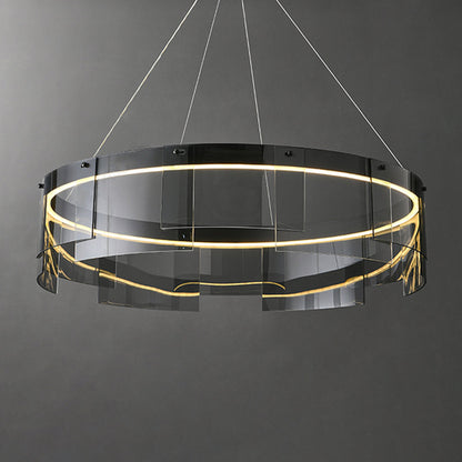 Metal Pendant Light Ring Black For Living Rooms Ambient