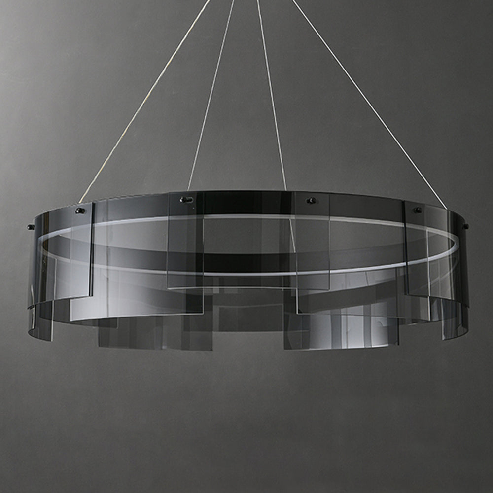 Metal Pendant Light Ring Black For Living Rooms Ambient