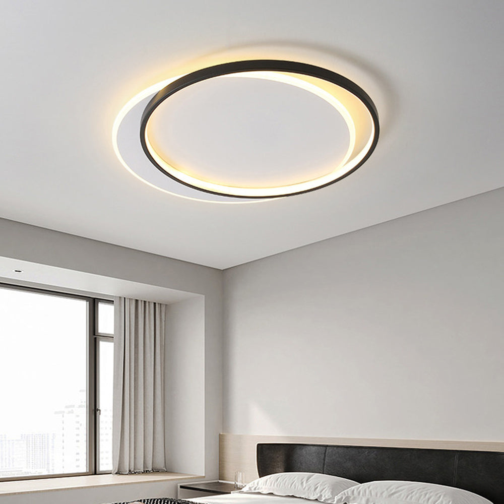 Square Or Round Black And White Premium Flush Mount Ceiling Light