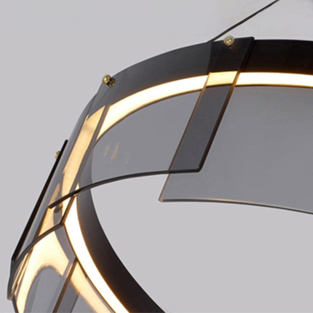 Metal Pendant Light Ring Black For Living Rooms Ambient