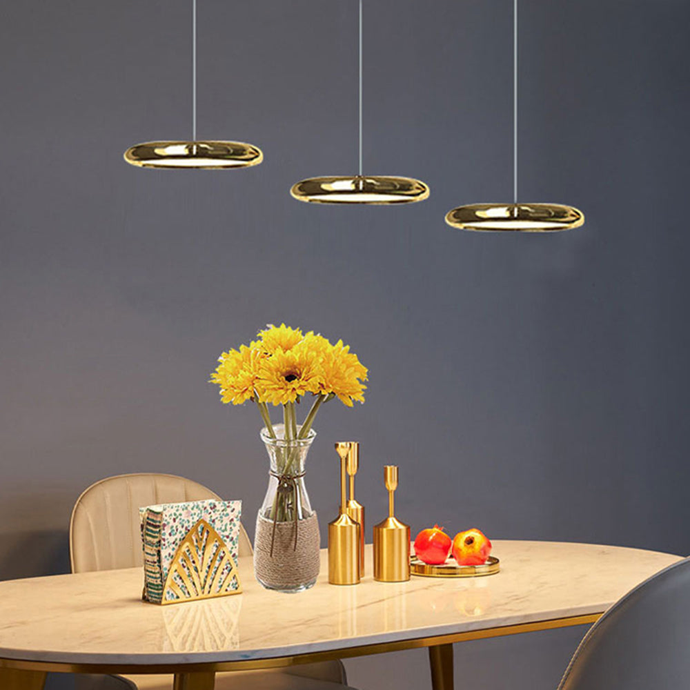 Metal Pendant Light With Acrylic Shade Circular Minimalist