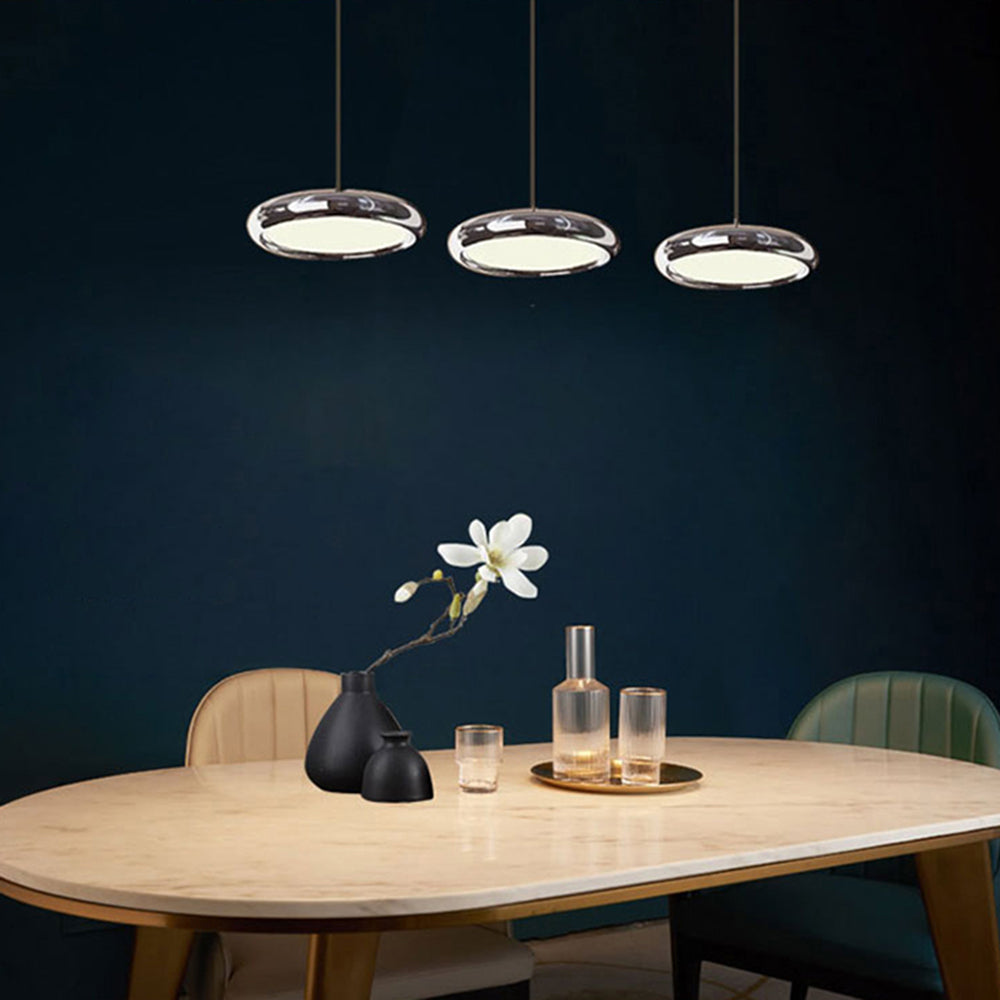 Metal Pendant Light With Acrylic Shade Circular Minimalist