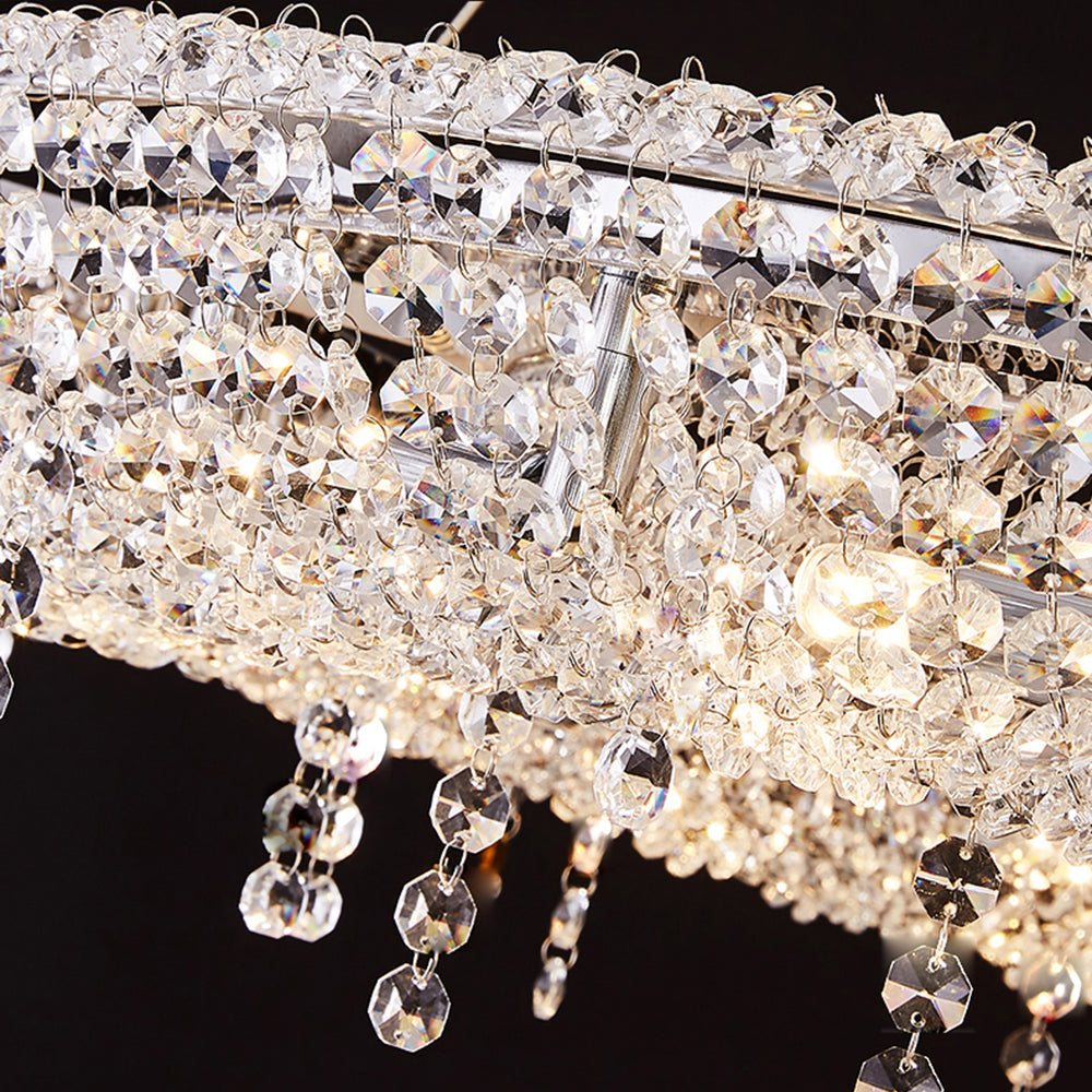 Pendant Light for Living Room Ambience Round Crystal Ring