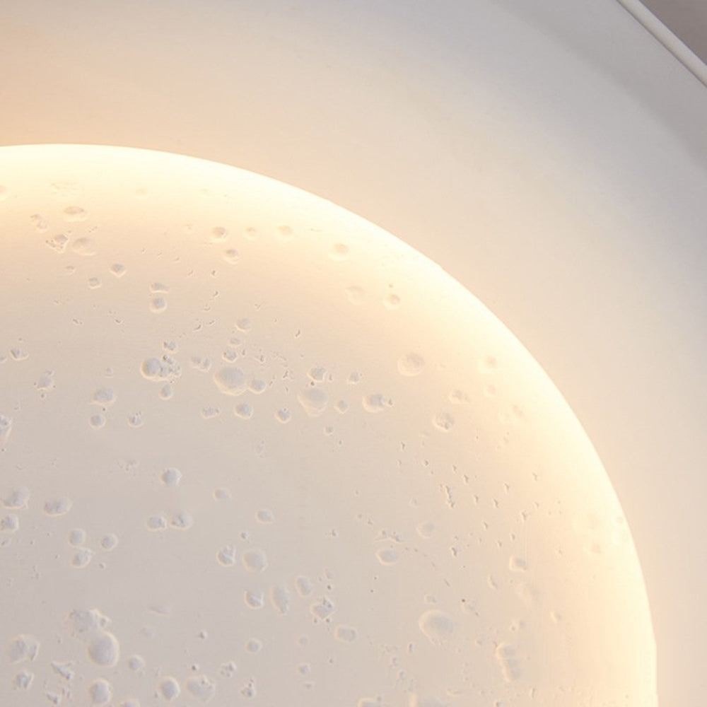 White Metal And Gypsum Moonlit Wall Light