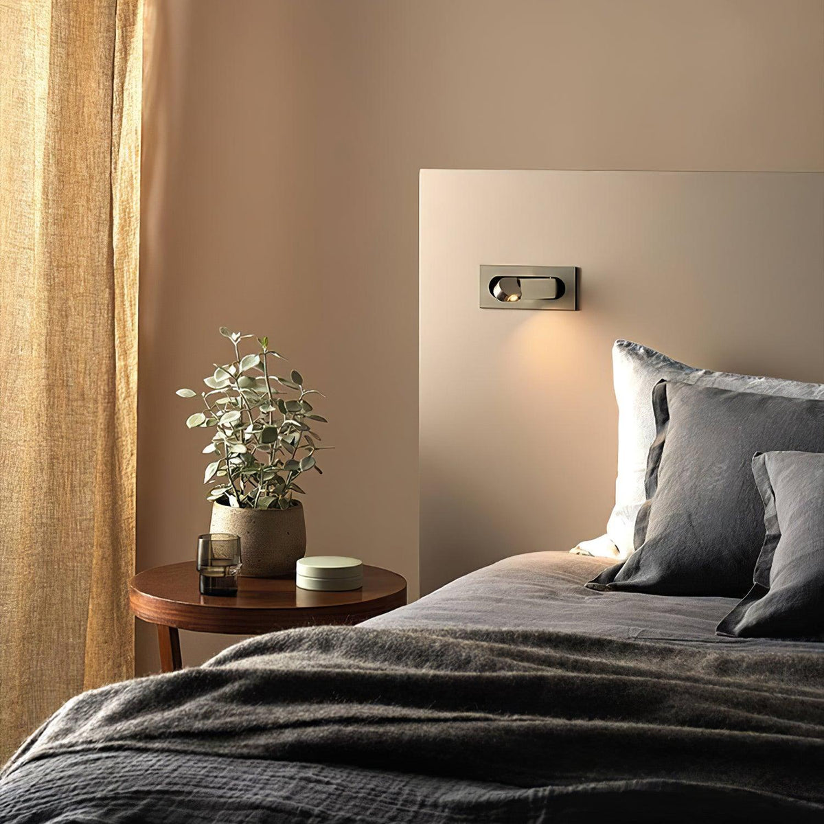 Matt Black Minimalist Adjustable LED Wall Light