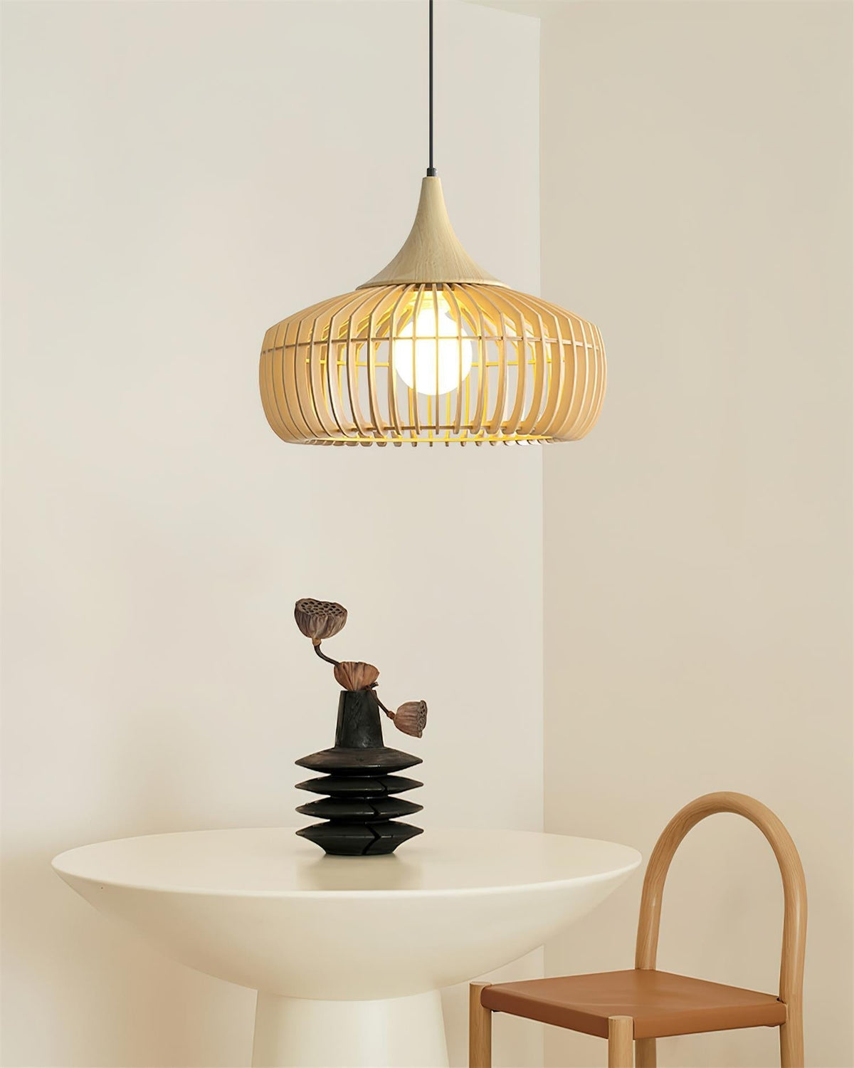 Warm Ambience Bamboo Rattan Pendant Light
