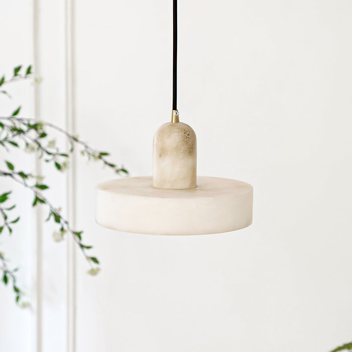 Warm Ambience Created by Alabaster Disc Orb Pendant Light