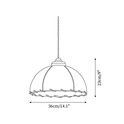 Fabric Dome Shade Pendant Light For Soft Glow