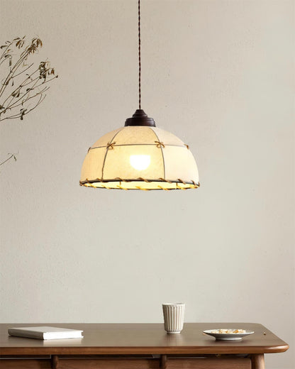 Fabric Dome Shade Pendant Light For Soft Glow