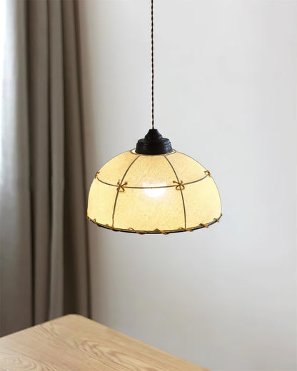 Fabric Dome Shade Pendant Light For Soft Glow