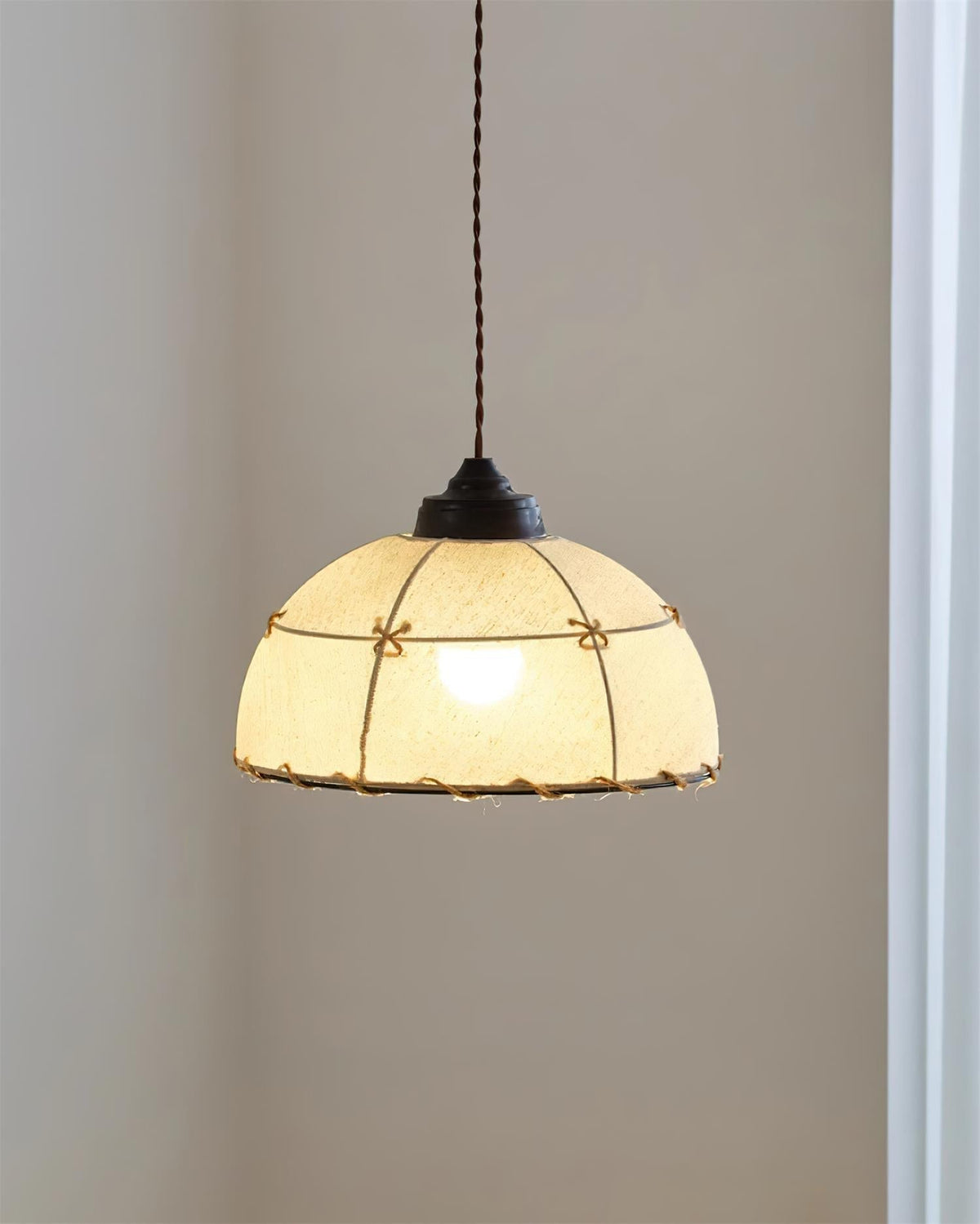 Fabric Dome Shade Pendant Light For Soft Glow