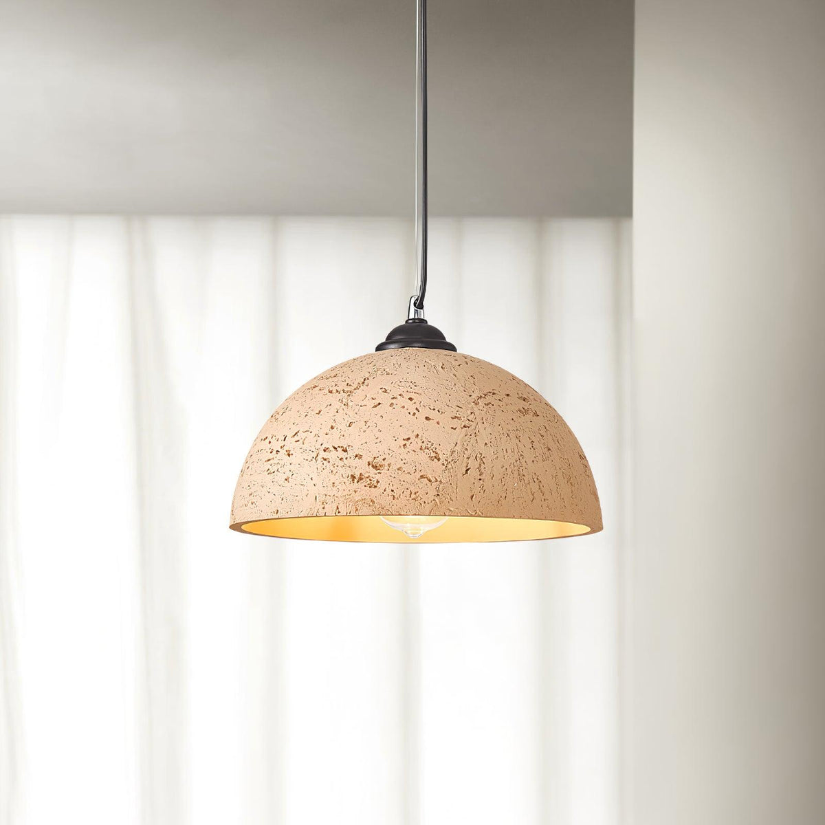 Dome Pendant Light for Kitchens and Dining with Stone Texture
