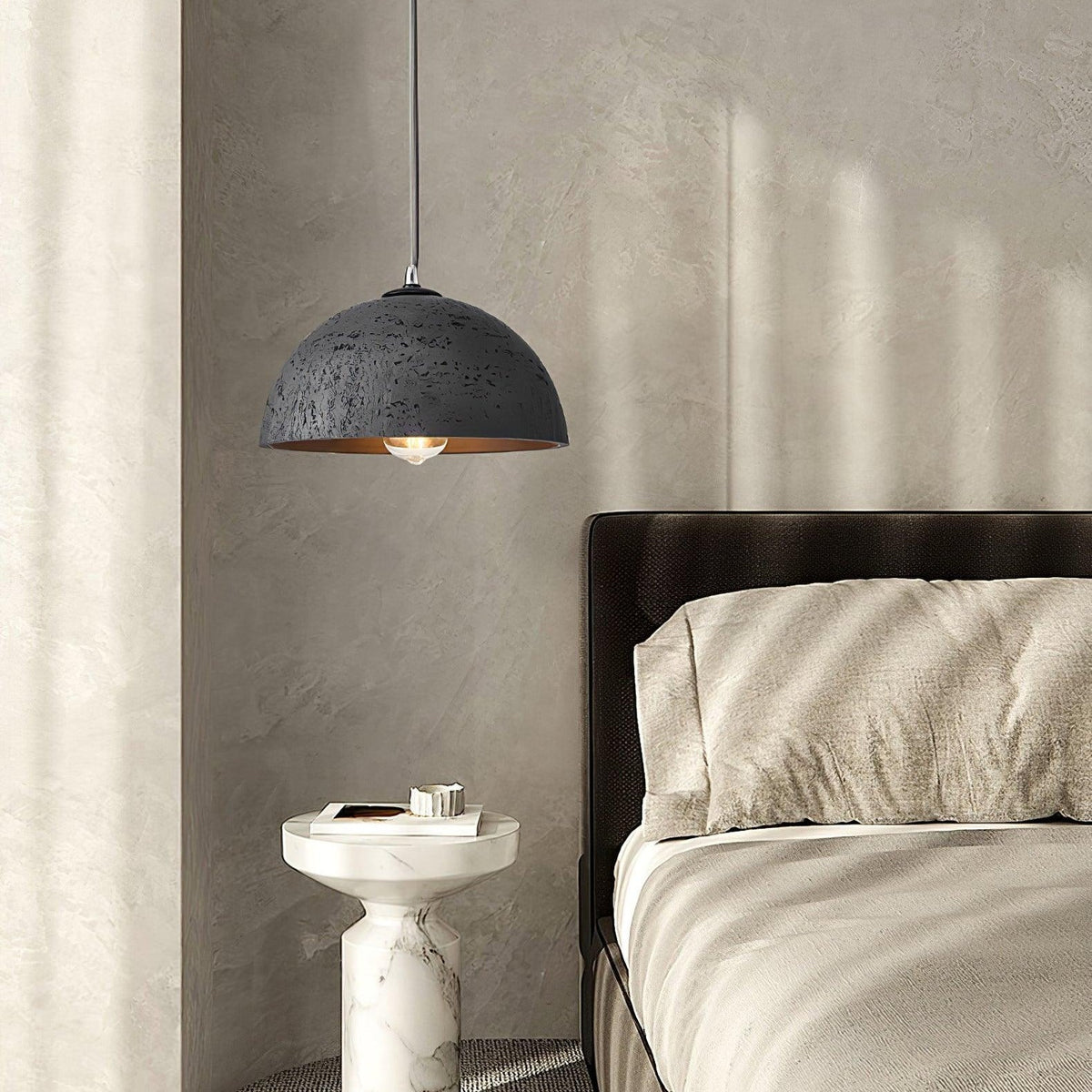 Dome Pendant Light for Kitchens and Dining with Stone Texture