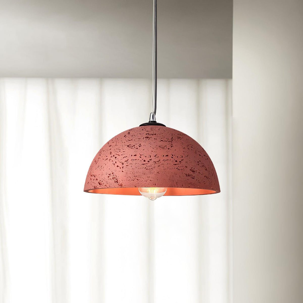 Dome Pendant Light for Kitchens and Dining with Stone Texture