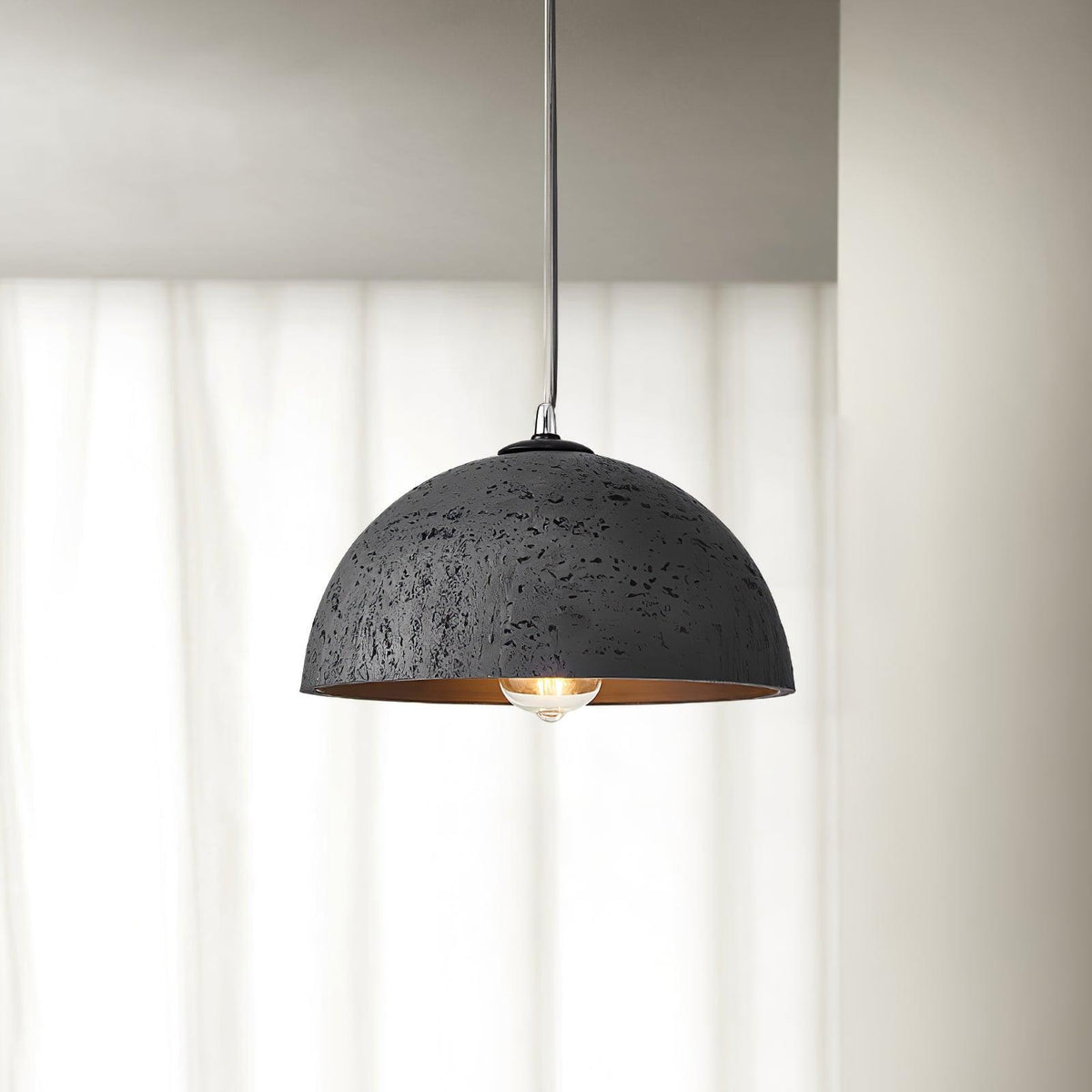 Dome Pendant Light for Kitchens and Dining with Stone Texture