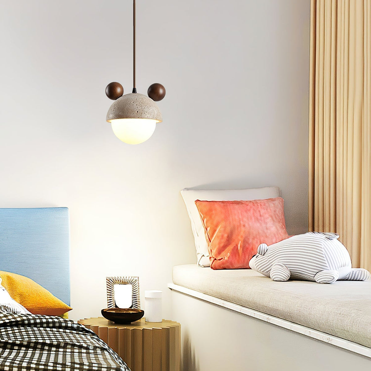 Warm Ambience Character Shaped Travertine Pendant Light