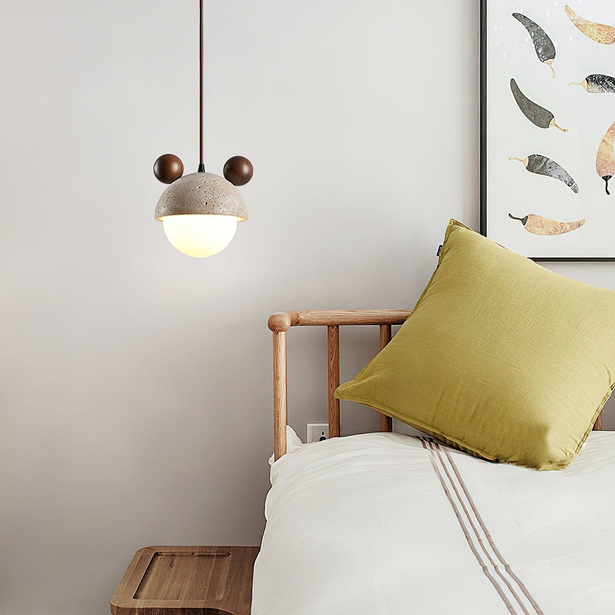Warm Ambience Character Shaped Travertine Pendant Light