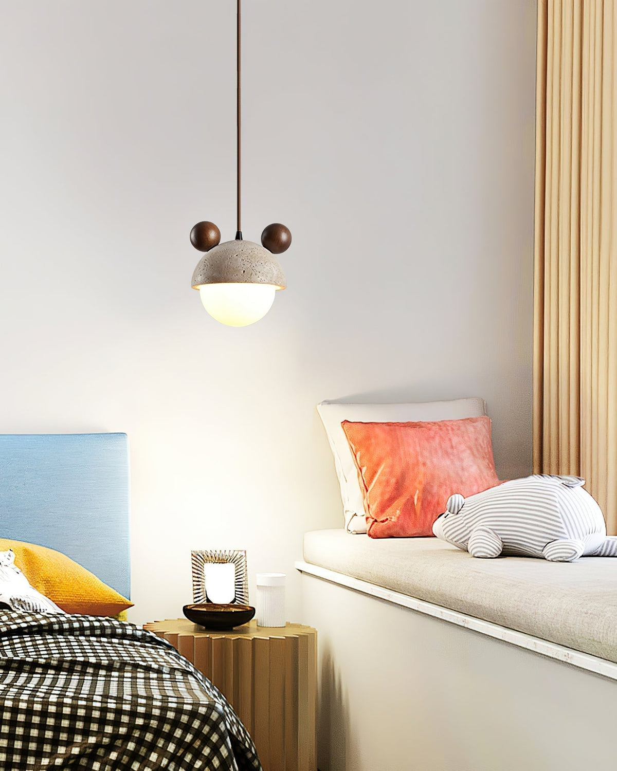Warm Ambience Character Shaped Travertine Pendant Light