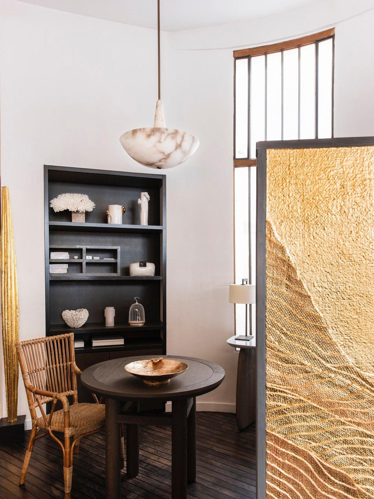 Adjustable Temp Integrated LED Alabaster Pendant Light