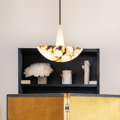 Adjustable Temp Integrated LED Alabaster Pendant Light
