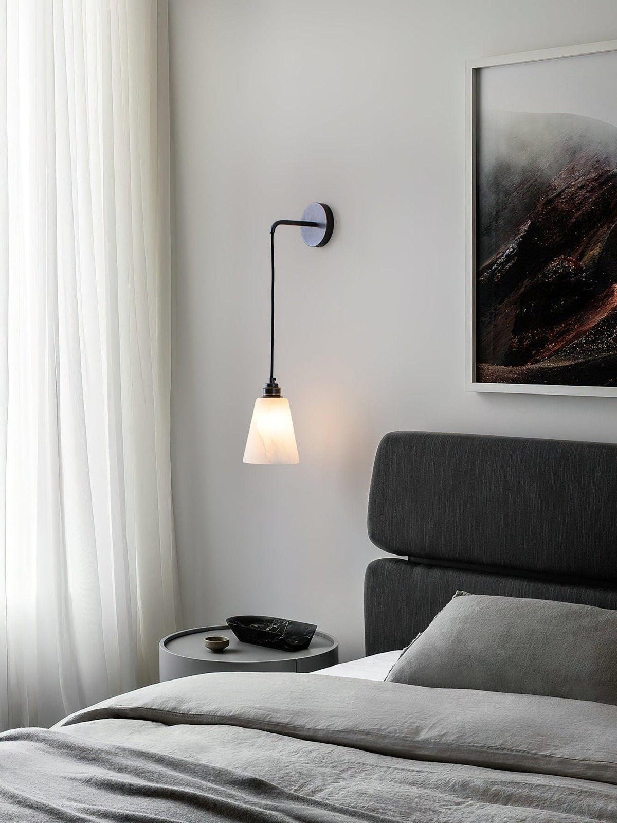 Soft Warm Glow Wall Pendant Lamp With Alabaster