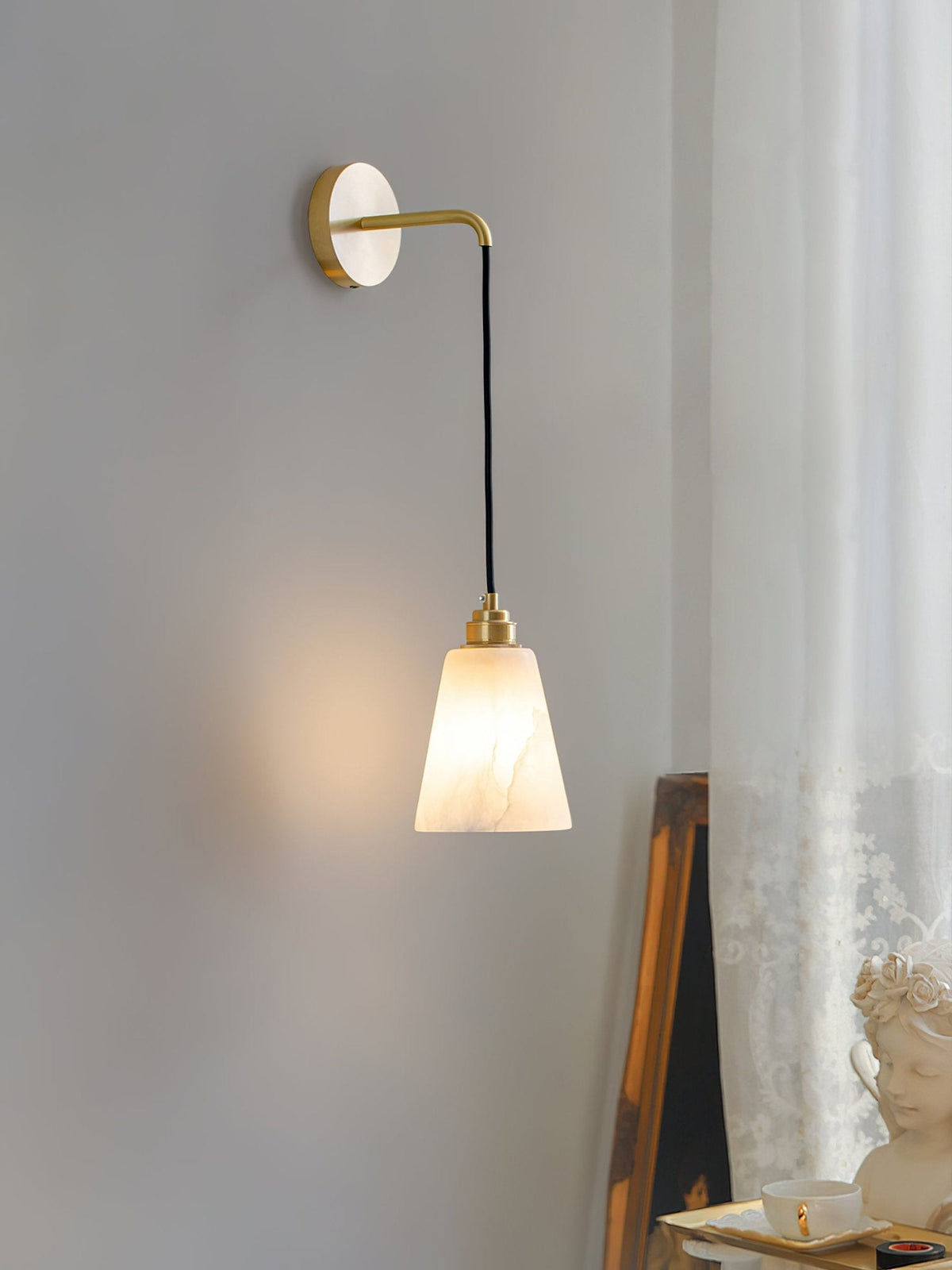 Soft Warm Glow Wall Pendant Lamp With Alabaster