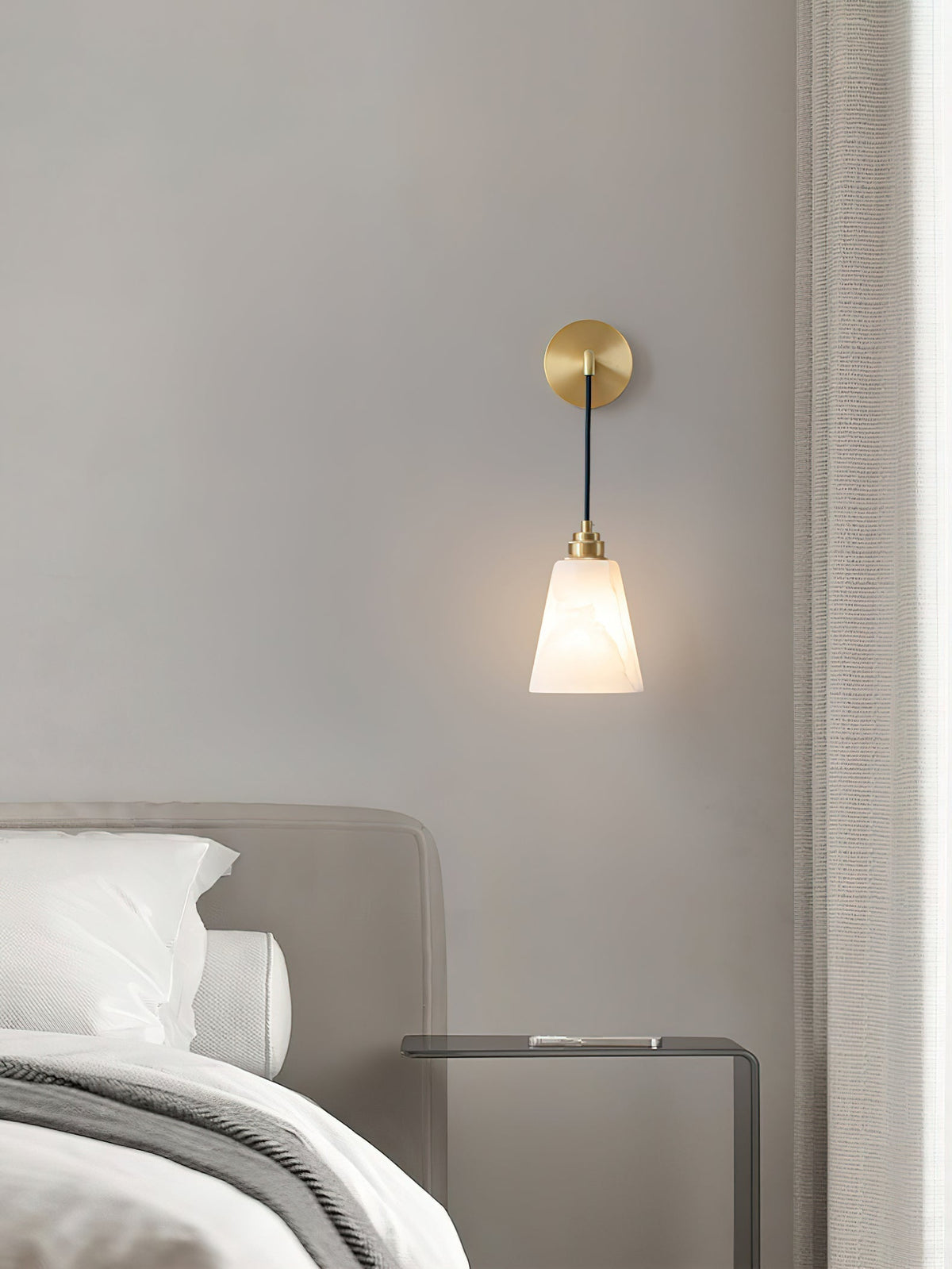 Soft Warm Glow Wall Pendant Lamp With Alabaster