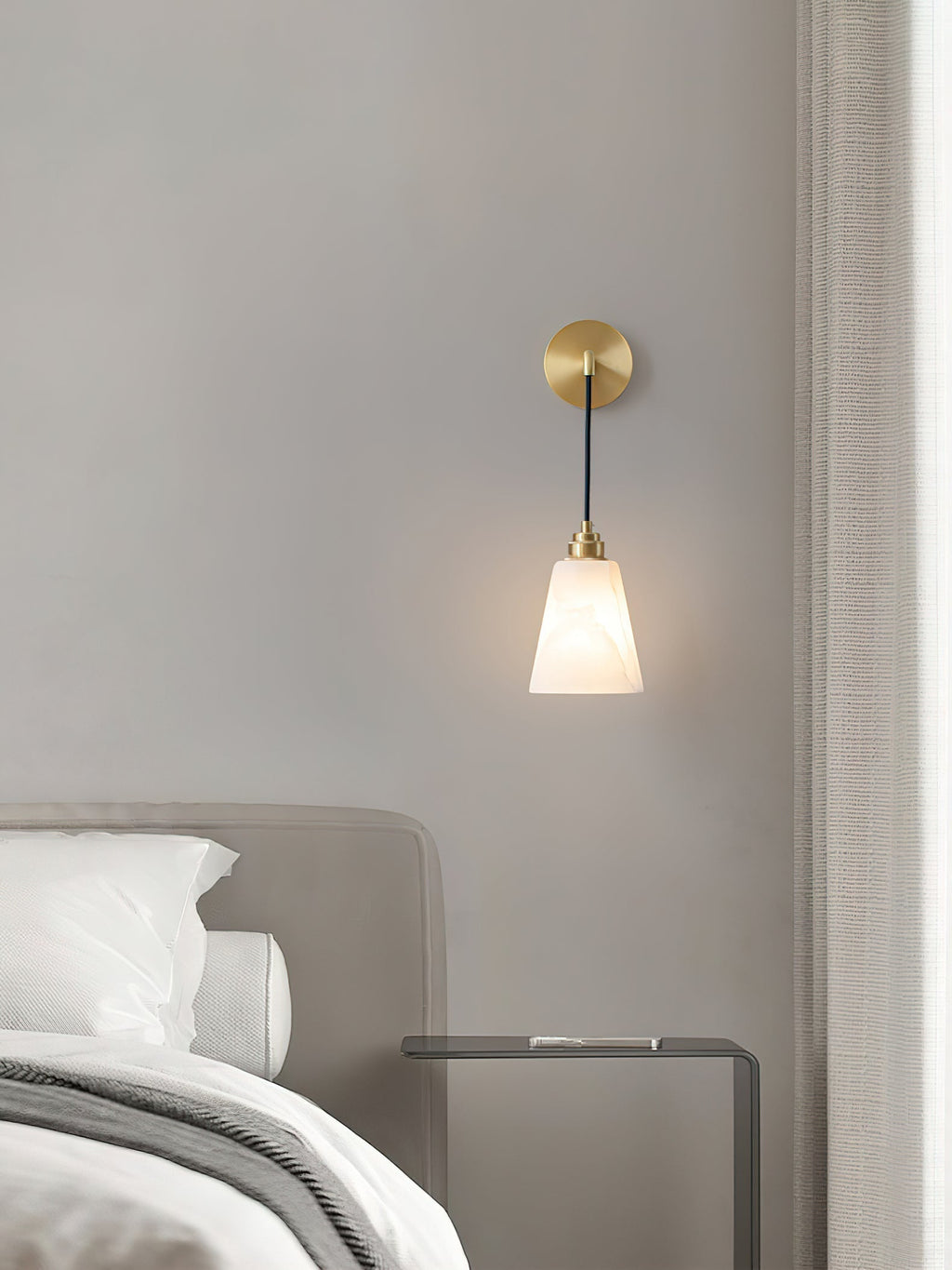 Soft Warm Glow Alabaster Wall Pendant Lamp