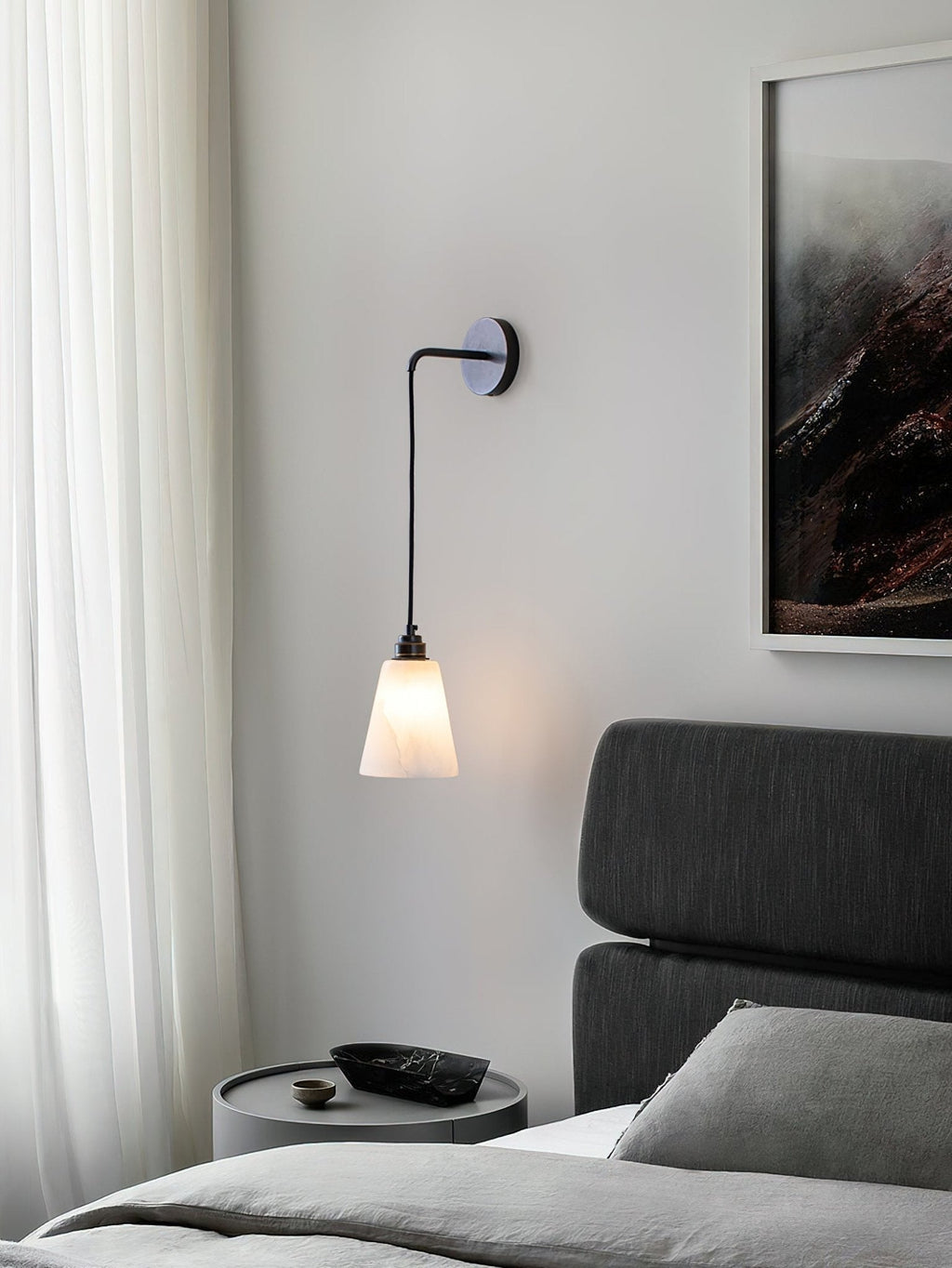 Soft Warm Glow Alabaster Wall Pendant Lamp