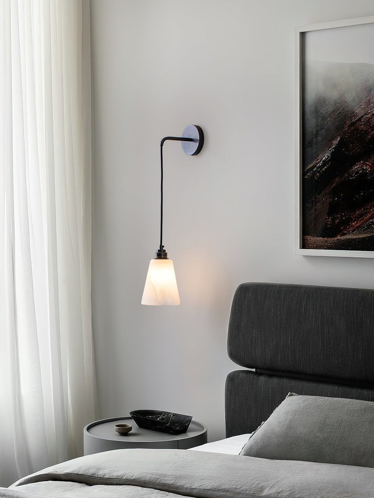 Soft Warm Glow Alabaster Wall Pendant Lamp