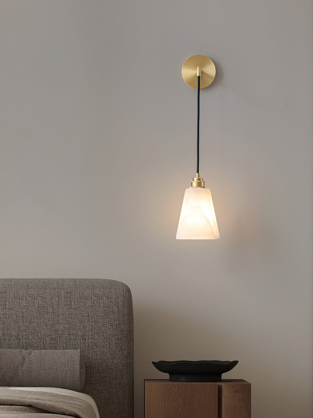 Soft Warm Glow Wall Pendant Lamp With Alabaster