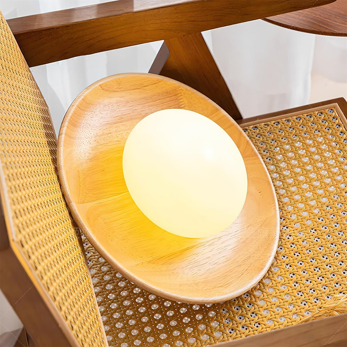 Glass Shade And Dimmable G9 Socket Walnut Wood Wall Lamp