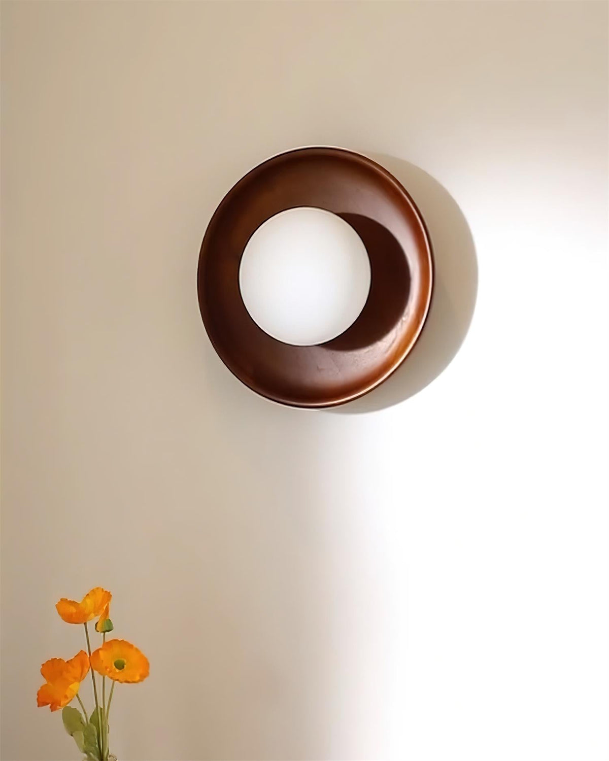 Glass Shade And Dimmable G9 Socket Walnut Wood Wall Lamp