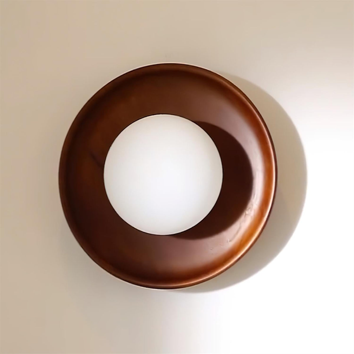 Glass Shade And Dimmable G9 Socket Walnut Wood Wall Lamp