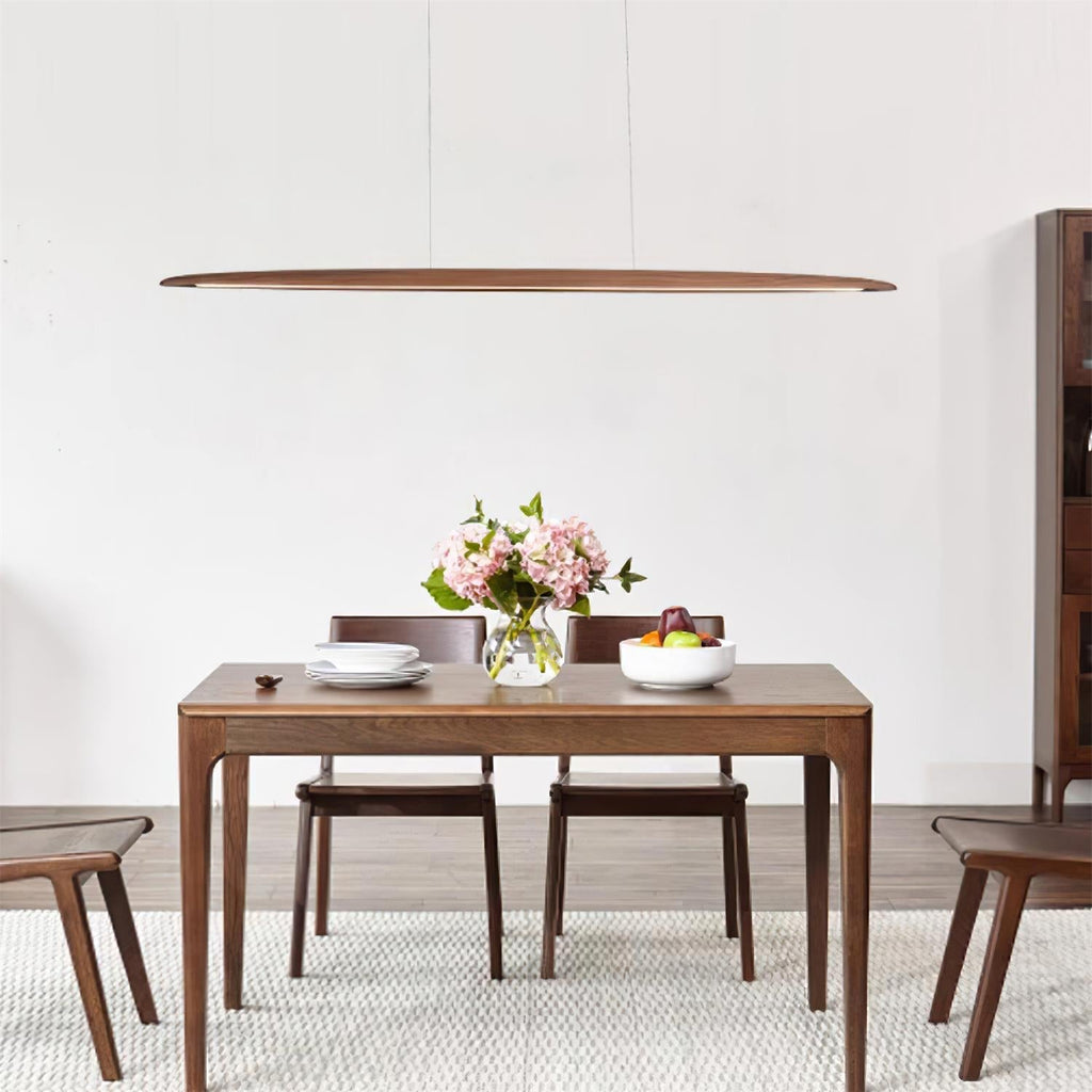 Warm Glow Minimalist Wooden Integrated LED Pendant Light