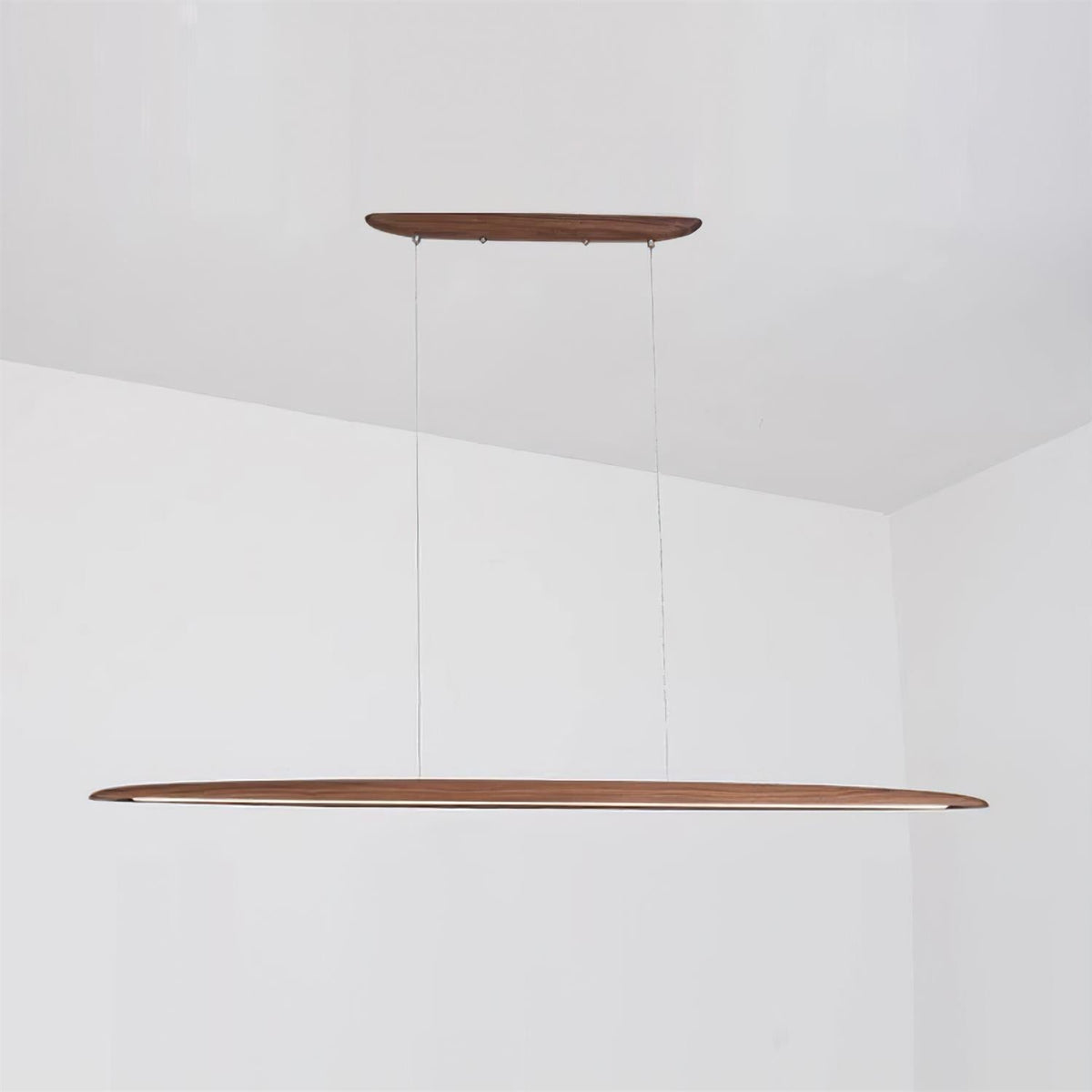 Warm Glow Minimalist Wooden Integrated LED Pendant Light