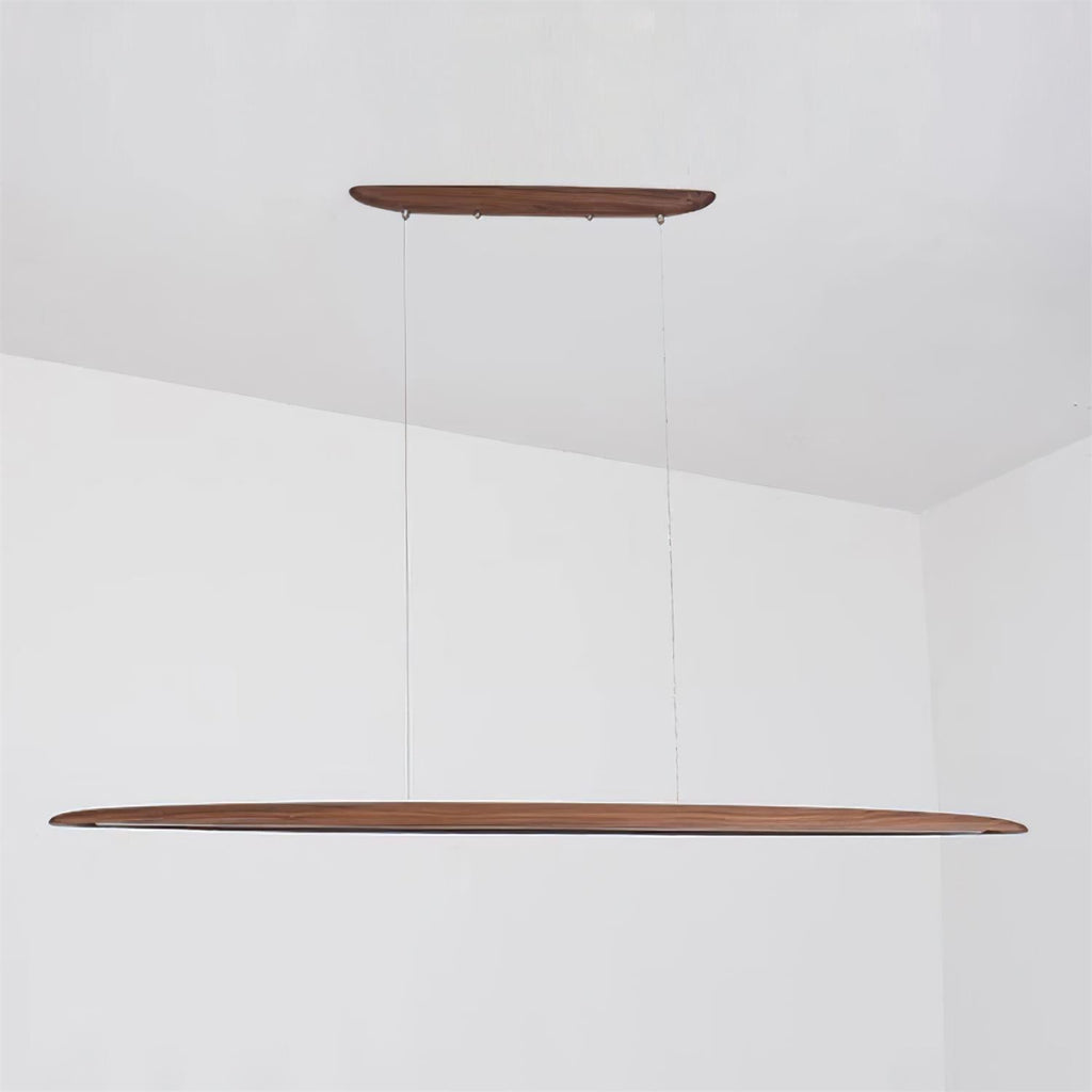 Warm Glow Minimalist Wooden Integrated LED Pendant Light