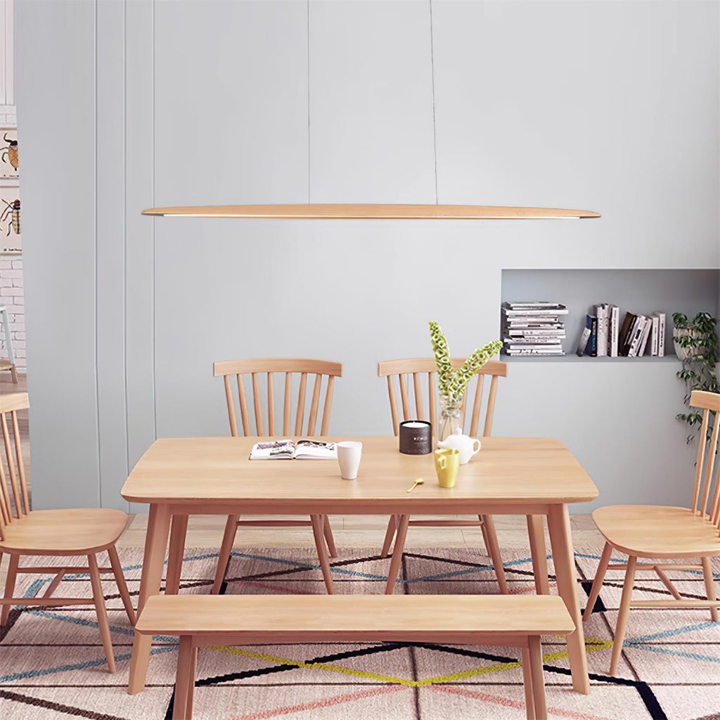 Warm Glow Minimalist Wooden Integrated LED Pendant Light