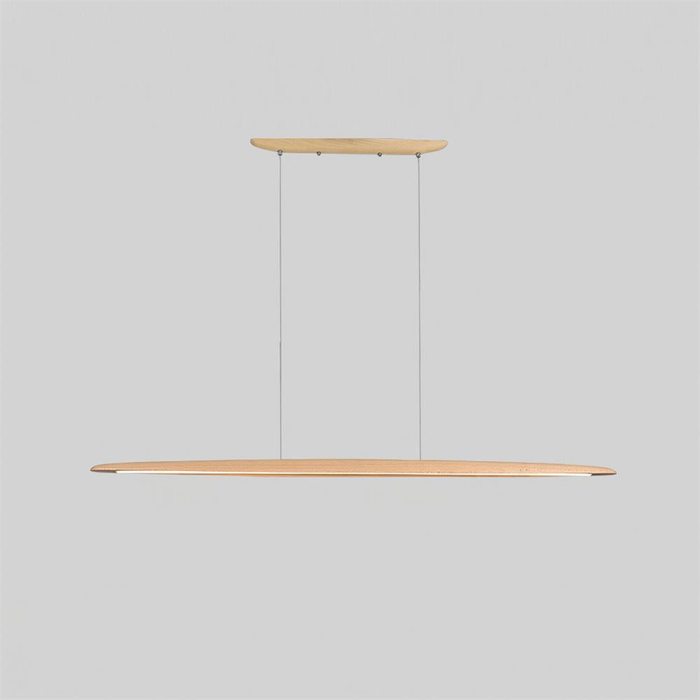 Warm Glow Minimalist Wooden Integrated LED Pendant Light