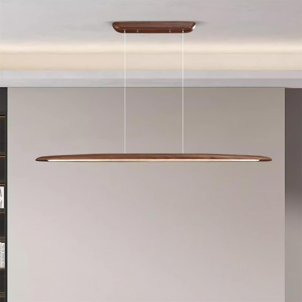 Warm Glow Minimalist Wooden Integrated LED Pendant Light